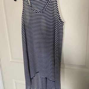 Blue and white tank top